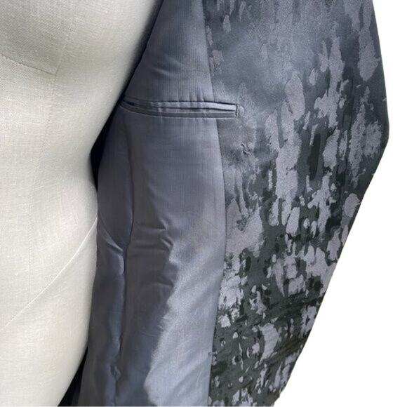 Vintage Y2K Black Jacket Dress Iridescent Elegant Long Coat Size 40S - Picture 7 of 15